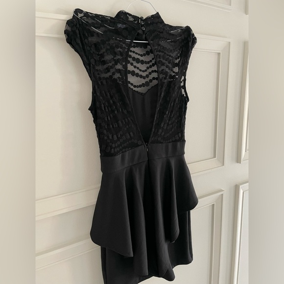 Black Mini Dress with  Mesh & Ruffle Detailing 🖤 - Picture 4 of 5